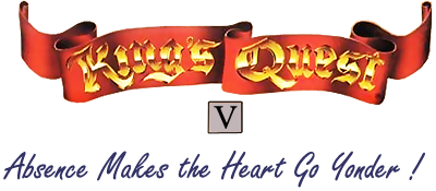King's Quest V: Absence Makes The Heart Go Yonder logo for Amiga